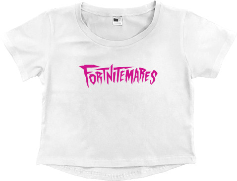 Women's Cropped Premium T-Shirt - fortnitemares logo - Mfest