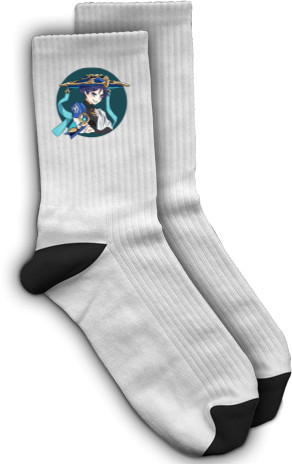 Socks - Genshin Impact Scaramouche 4 - Mfest