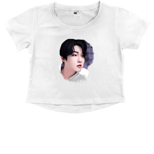 Kids' Premium Cropped T-Shirt - The Boyz Member Kevin Moon - Mfest