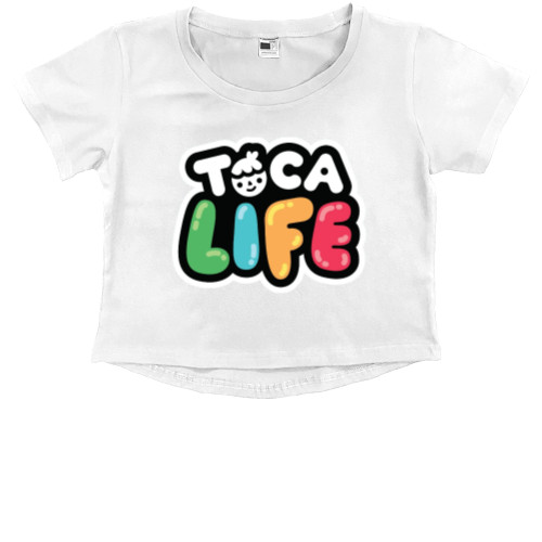 Kids' Premium Cropped T-Shirt - Toca Boca Logo - Mfest