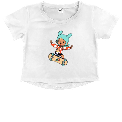 Kids' Premium Cropped T-Shirt - toca boca 3 - Mfest