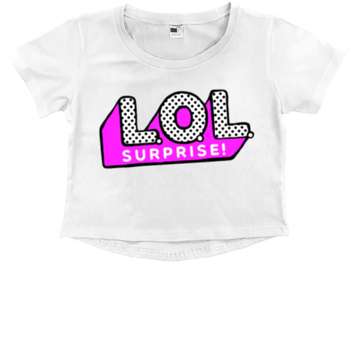 Kids' Premium Cropped T-Shirt - lol logo - Mfest