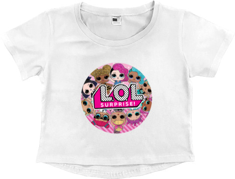 Women's Cropped Premium T-Shirt - lol 3 - Mfest