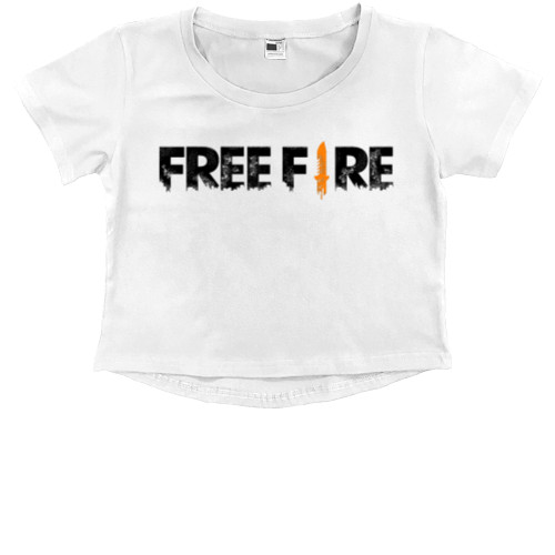 Kids' Premium Cropped T-Shirt - Logo Free Fire - Mfest