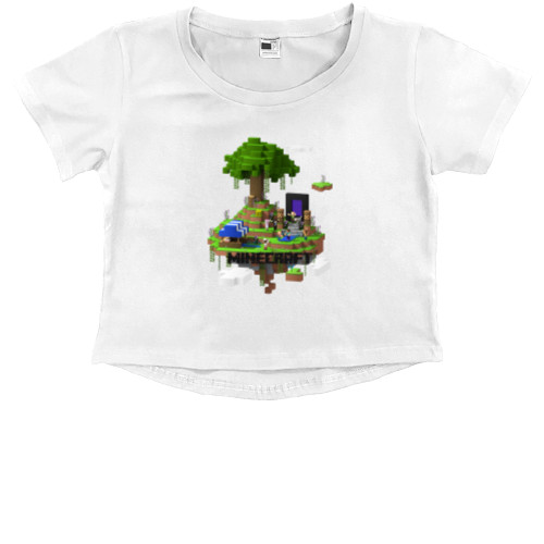 Kids' Premium Cropped T-Shirt - minecraft - Mfest