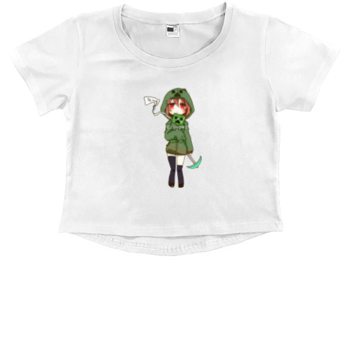 Kids' Premium Cropped T-Shirt - minecraft anime girls 2 - Mfest