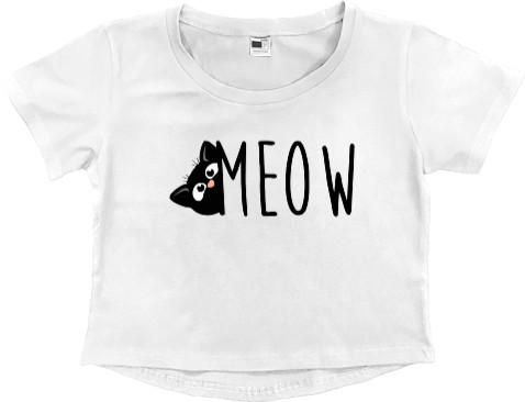 Women's Cropped Premium T-Shirt - MEOW - Mfest