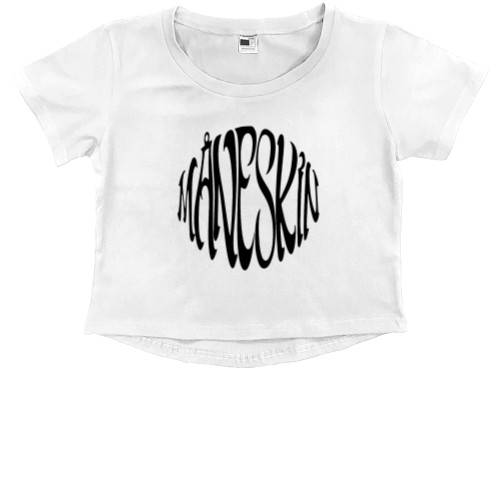 Kids' Premium Cropped T-Shirt - Maneskin logo - Mfest