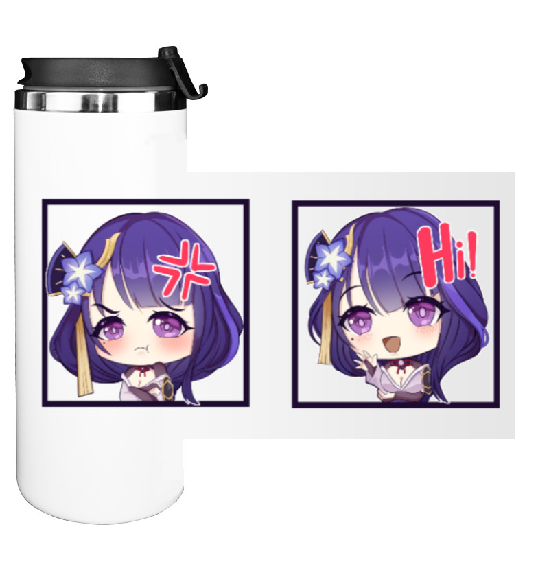 Water Bottle on Tumbler - raiden shogun chibi - Mfest