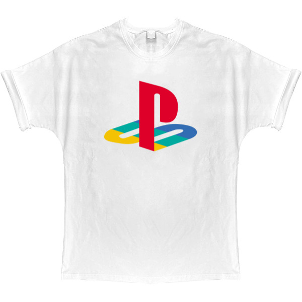 Футболка Оверсайз - playstation logo 2 - Mfest