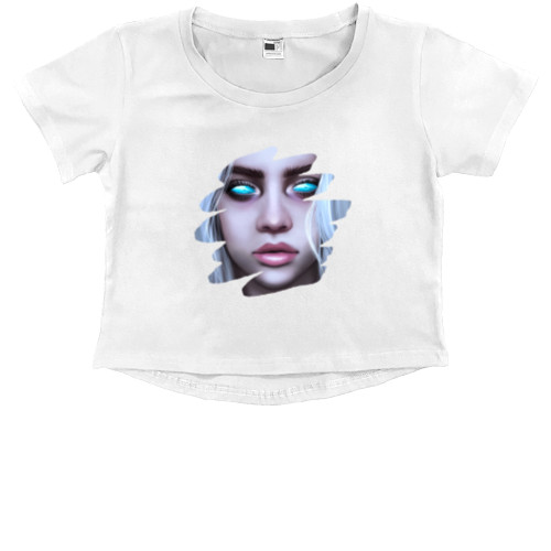 Kids' Premium Cropped T-Shirt - Ocean Eyes (billie eilish) - Mfest