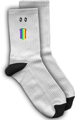 Socks - Rainbow Barf Face - Mfest