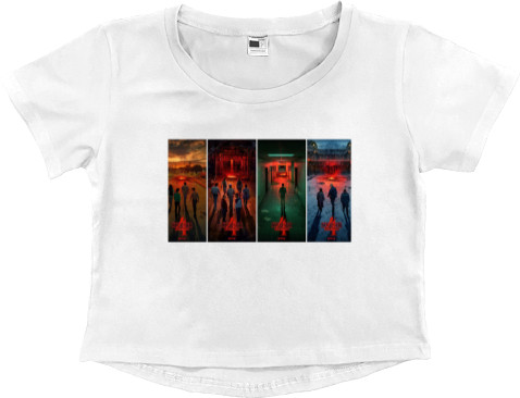 Women's Cropped Premium T-Shirt - stranger things 4 (9) - Mfest