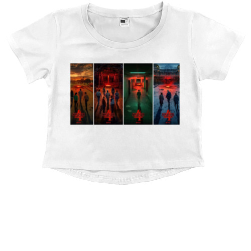 Kids' Premium Cropped T-Shirt - stranger things 4 (9) - Mfest