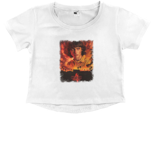 Kids' Premium Cropped T-Shirt - stranger things 4 (4) - Mfest