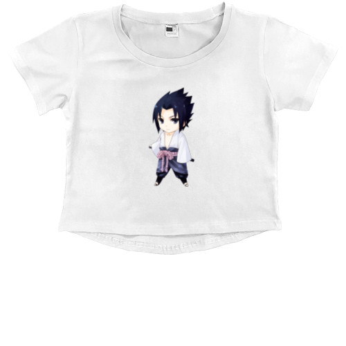 Kids' Premium Cropped T-Shirt - chibi Sasuke - Mfest