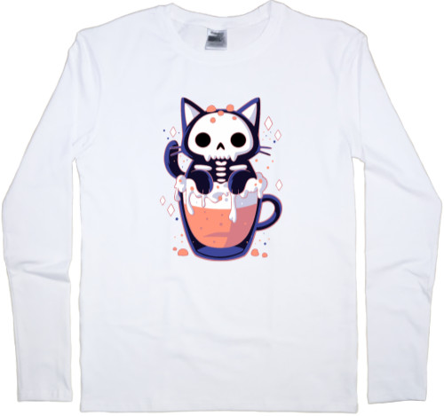 Men's Longsleeve Shirt - cat halloween drink - Mfest