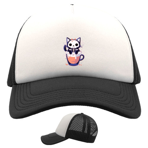 Kids' Trucker Cap - cat halloween drink - Mfest