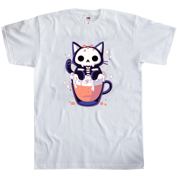 Kids' T-Shirt Fruit of the loom - cat halloween drink - Mfest