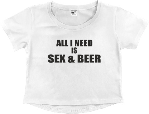 Women's Cropped Premium T-Shirt - ALL I NEED - Mfest