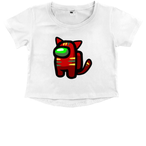 Among Us - Kids' Premium Cropped T-Shirt - among us CAT - Mfest