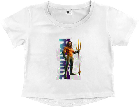 Women's Cropped Premium T-Shirt - aquaman - Mfest