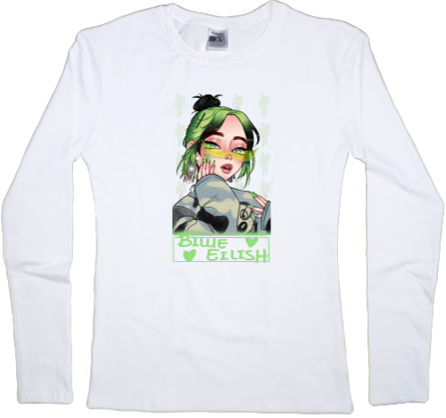 Футболка з Довгим Рукавом Жіноча - Billie Eilish art - Mfest