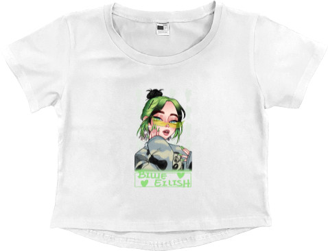 Women's Cropped Premium T-Shirt - Billie Eilish art - Mfest