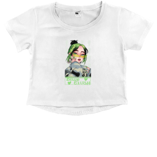 Kids' Premium Cropped T-Shirt - Billie Eilish art - Mfest