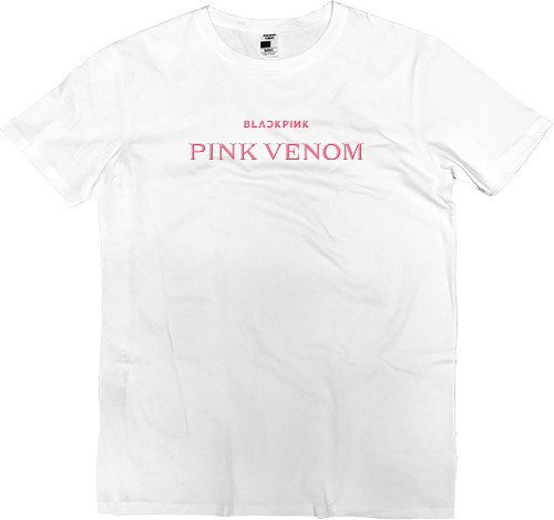 Футболка Преміум Чоловіча - blackpink pink venom logo - Mfest