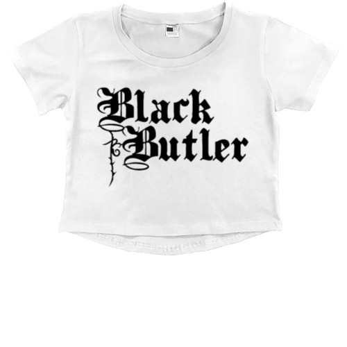 Kids' Premium Cropped T-Shirt - black butler logo 2 - Mfest