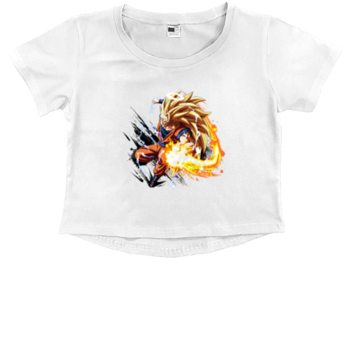 Kids' Premium Cropped T-Shirt - Goku 2 - Mfest