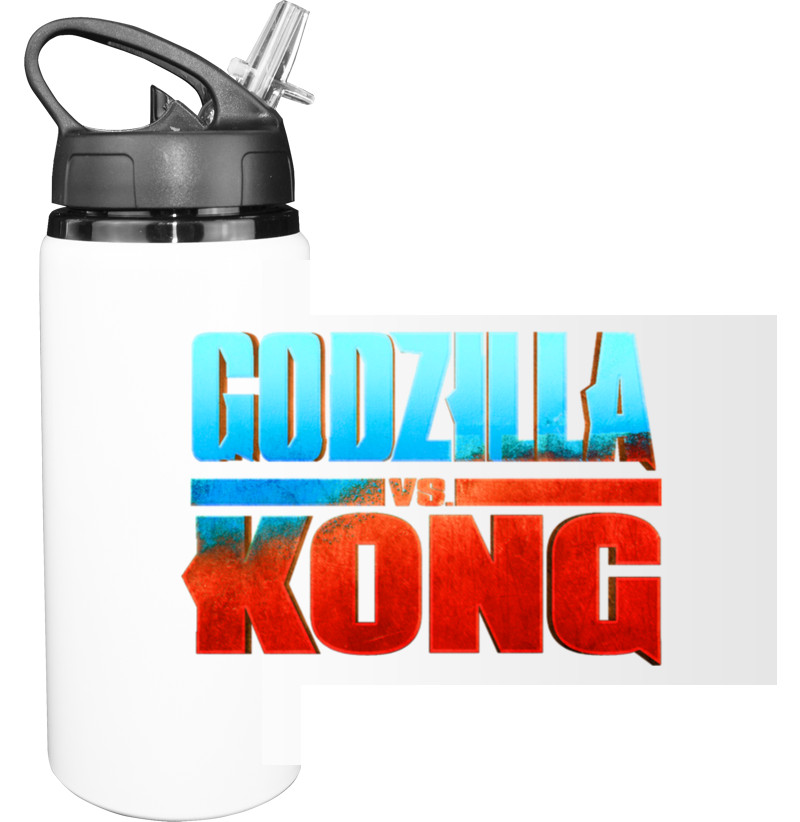 Sport Water Bottle - godzilla vs kong logo - Mfest