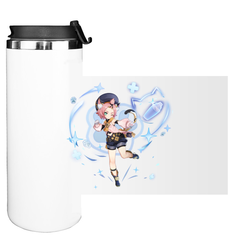 Water Bottle on Tumbler - genshin impact dione 3 - Mfest