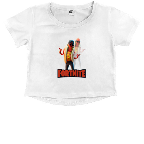 Kids' Premium Cropped T-Shirt - hot dog - Mfest