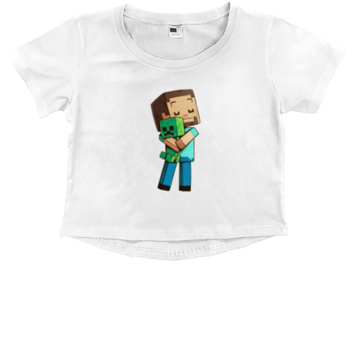 Kids' Premium Cropped T-Shirt - Heroes from Minecraft - Mfest