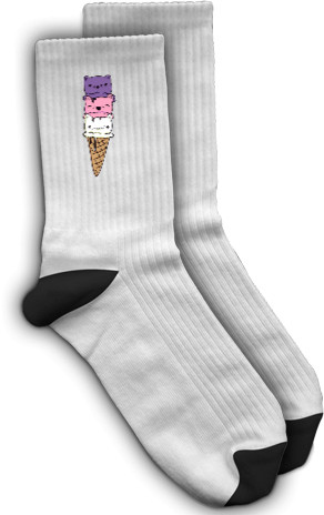 Socks - cat in a ice cream - Mfest