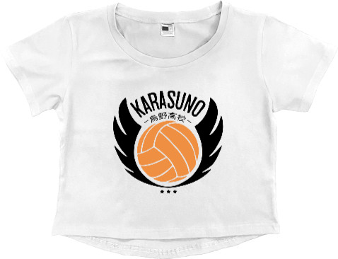 Women's Cropped Premium T-Shirt - karasuno - Mfest