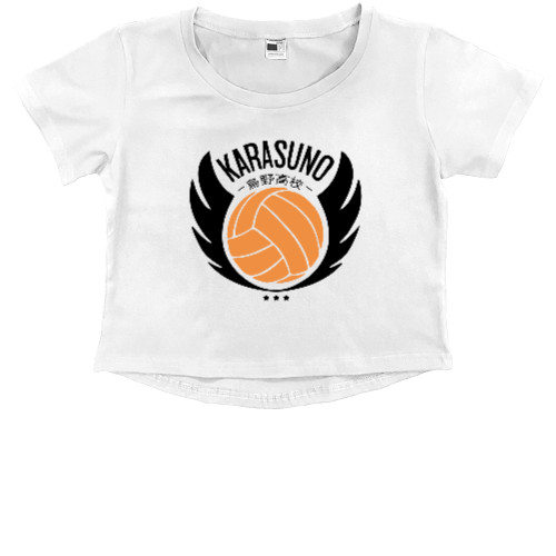 Kids' Premium Cropped T-Shirt - karasuno - Mfest