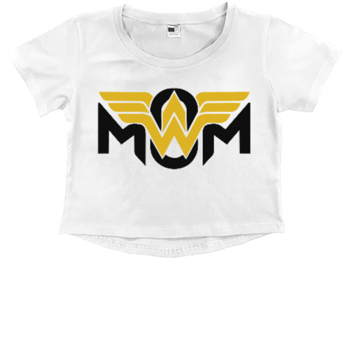 Kids' Premium Cropped T-Shirt - СУПЕР МАМА - Mfest