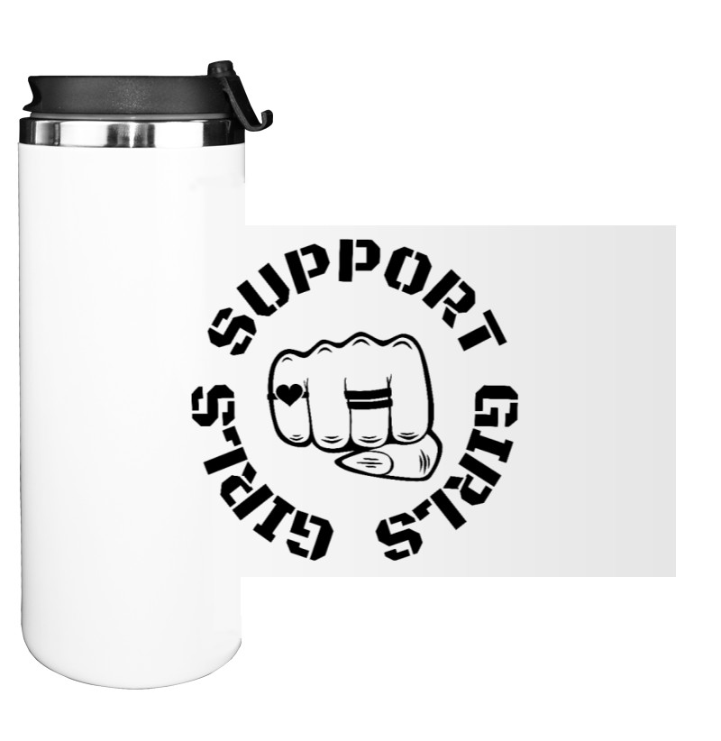 Water Bottle on Tumbler - girls support girls - Mfest