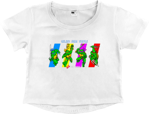 Women's Cropped Premium T-Shirt - Teenage Mutant Ninja Turtles: The Hyperstone Heist - Mfest