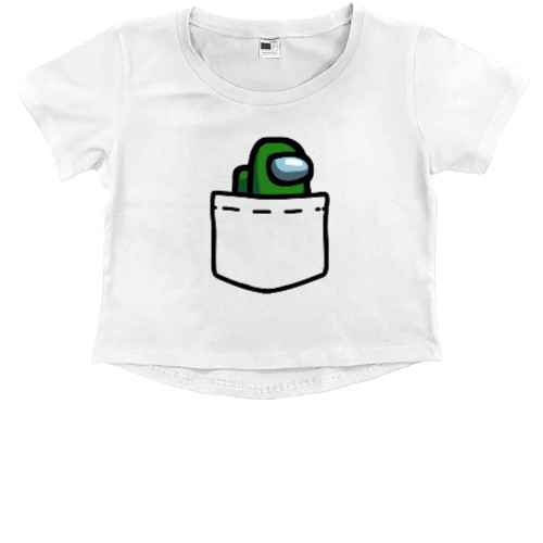 Kids' Premium Cropped T-Shirt - among us in your pocket - Mfest