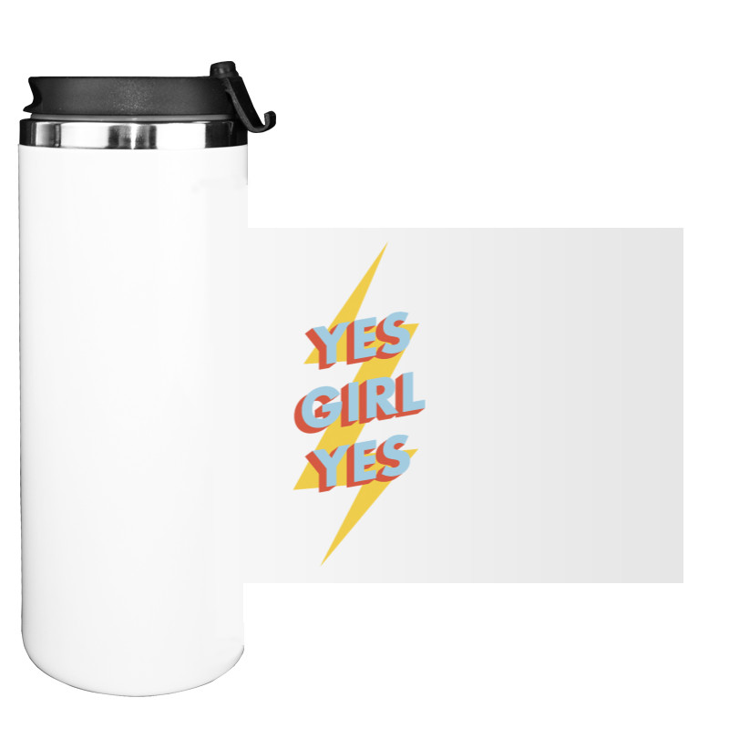 Water Bottle on Tumbler - yes girl yes - Mfest