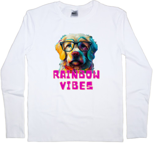 Kids' Longsleeve Shirt - Rainbow dog, Colorful dog, Rainbow Vibes - Mfest