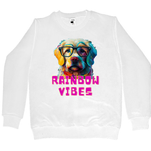 Women's Premium Sweatshirt - Rainbow dog, Colorful dog, Rainbow Vibes - Mfest