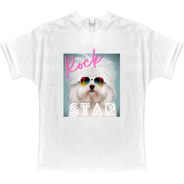 T-shirt Oversize - Maltese, funny Maltese Rock Star - Mfest