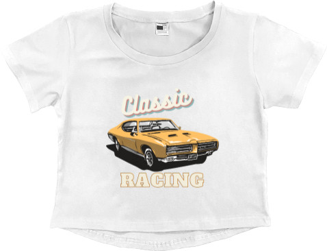 Women's Cropped Premium T-Shirt - Vintage Racing Classic Car - Mfest