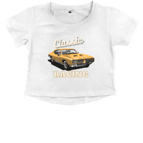 Kids' Premium Cropped T-Shirt - Vintage Racing Classic Car - Mfest