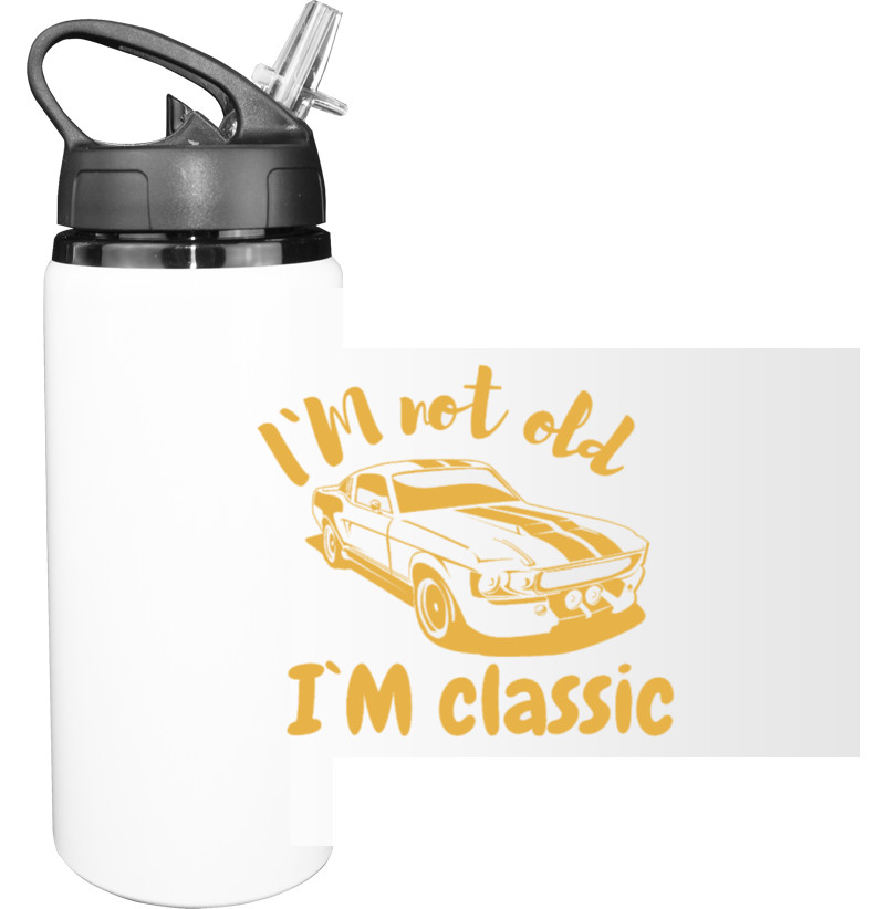 Sport Water Bottle - Mustang Vintage car, I'm not old Im classic - Mfest